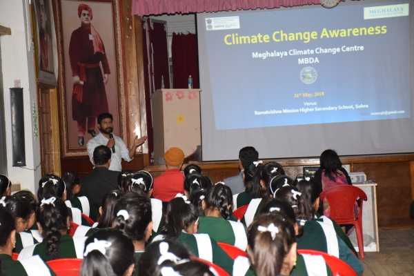 <ul><li>Climate Change Awareness Programme in Ramakrishna Mission Higher Secondary School, East Khasi Hills District, Sohra, East Khasi Hills District, Meghalaya (31st May)<br>A “Climate Change Awareness Programme” was conducted on 31st of May 2018 for Ramakrishna Mission Higher Secondary School in Sohra, East Khasi Hills District, Meghalaya.</li></ul>